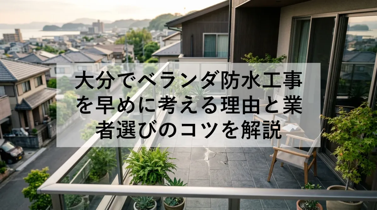 大分でベランダ防水工事を早めに考える理由と業者選びのコツを解説